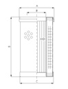 FILTREC Filterelement für SF-Filter HY24200 Zeichnung