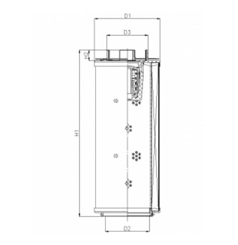 FILTREC Hydraulikfilterelement (Rücklauffilter) RHR330G05B6/AB1 Zeichnung