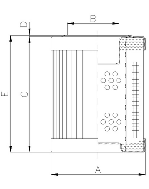 FILTREC Filterelement für SF-Filter HY23100 Zeichnung