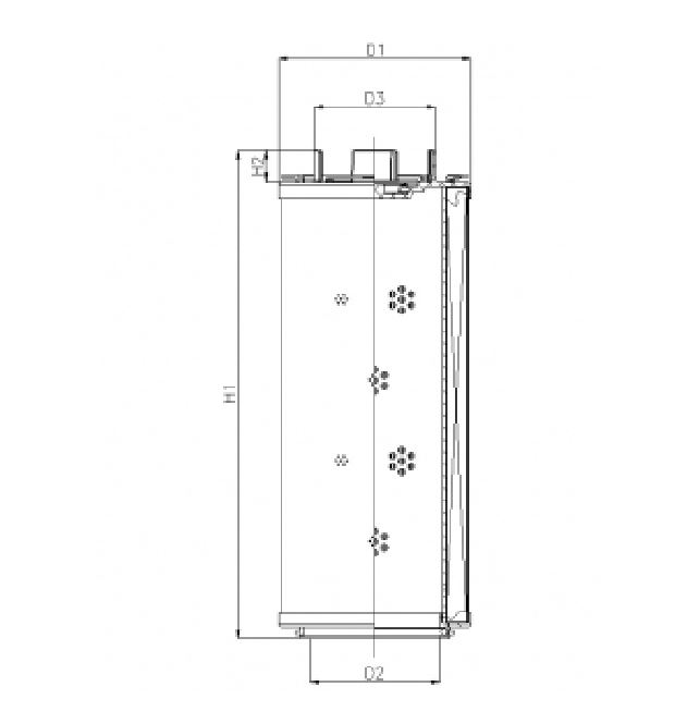 FILTREC Hydraulikfilterelement (Rücklauffilter) RHR1300G03B0/AB1 Zeichnung