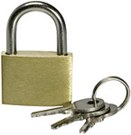 Riegler Padlock, brass, 50 mm, band Ø 6 mm, incl. 3 keys
