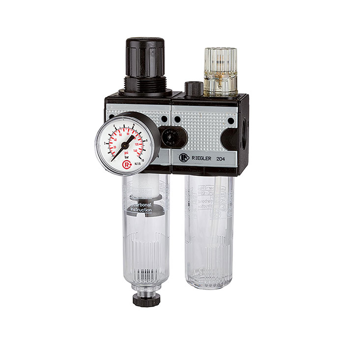 RIEGLER Service unit 2-part »multifix« with PC container, Size 1, G 1/4