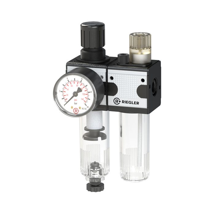 RIEGLER Service unit 2-part »multifix« with PC container, Size 1, G 1/4