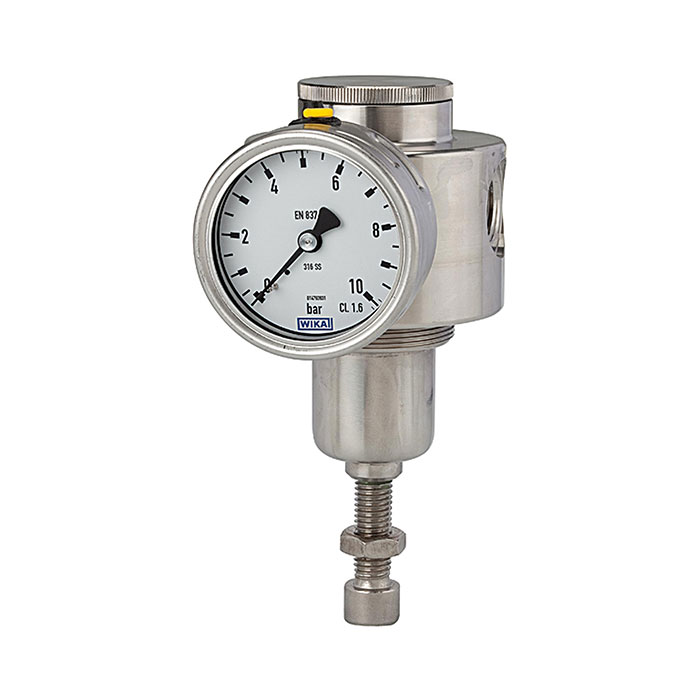 RIEGLER Stainless steel pressure regulator, 1.4404, G 1/4, 1 - 15 bar