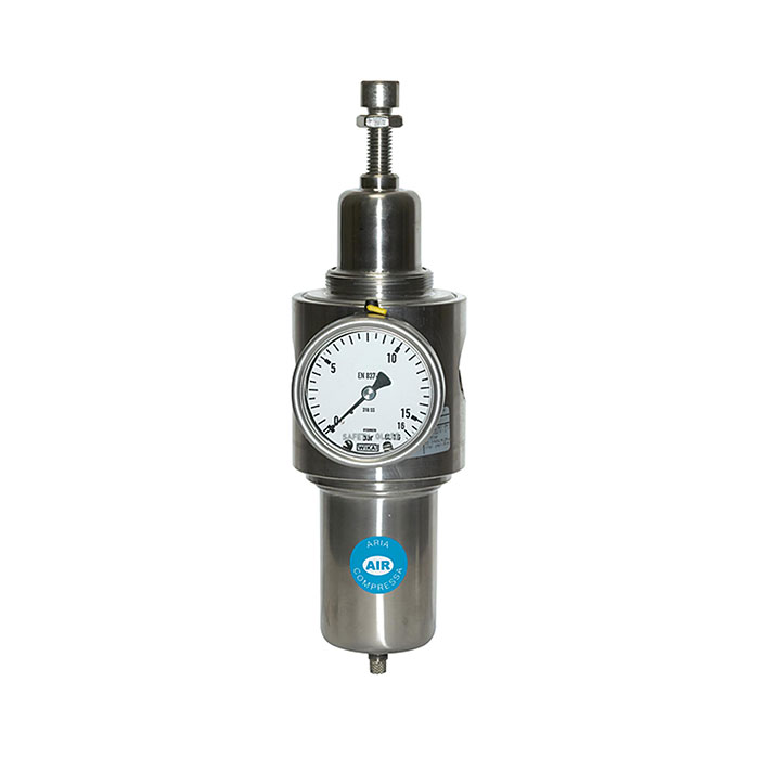 RIEGLER Edelstahl-Filterregler 1.4404, rücksteuerbar, G 1/4, 1,0 - 15 bar