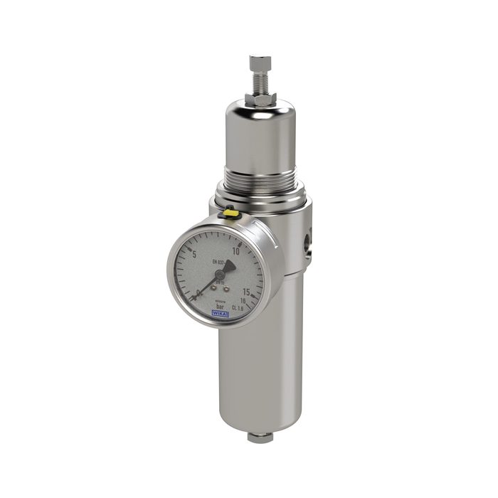 RIEGLER Stainless steel filter regulator, 1.4404, G 1/4, 1 - 15 bar