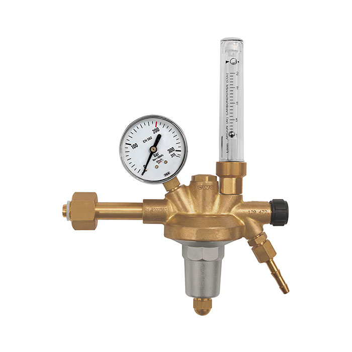 RIEGLER Flaschendruckregler, 200 bar, Formiergas, Mengenmesser 0-30 l/min
