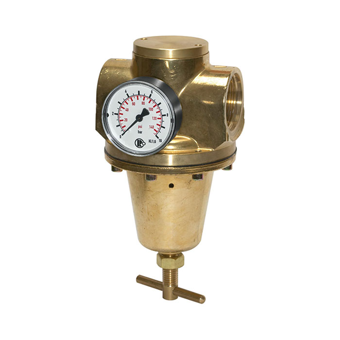 RIEGLER Pressure regulator for water, pressure gauge, G 1 1/2, 0.5-6 bar