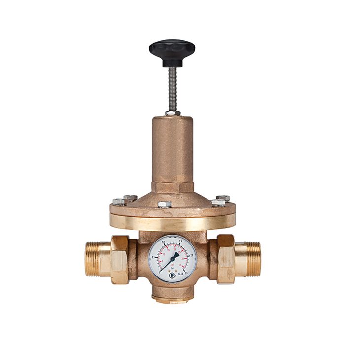 RIEGLER Druckregler für Wasser, inkl. Manometer, R 1 1/2, 0,2 - 2 bar