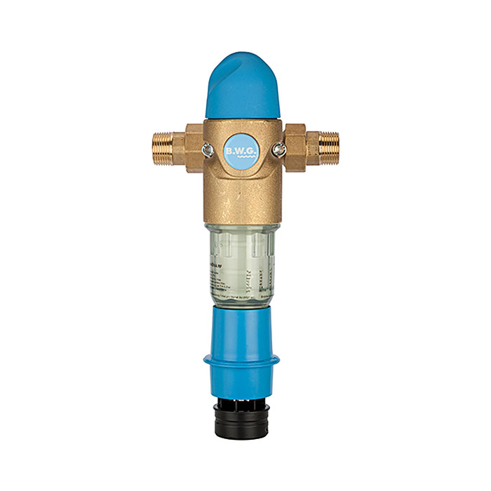 RIEGLER Back flush filter for potable water, DVGW tested, R 3/4