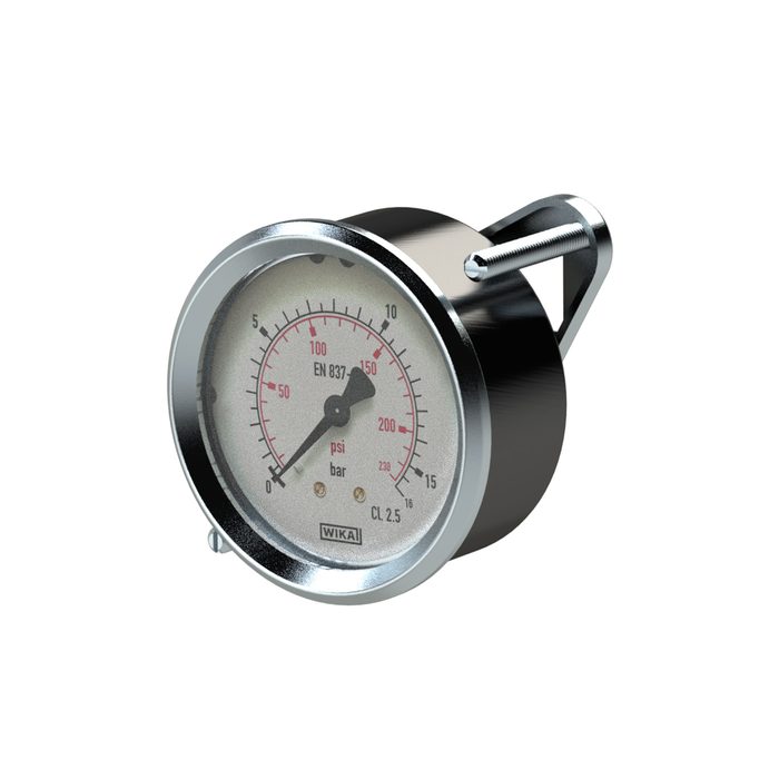 RIEGLER Standard pressure gauge, triangle front ring, G 1/4, 0 - 1 bar