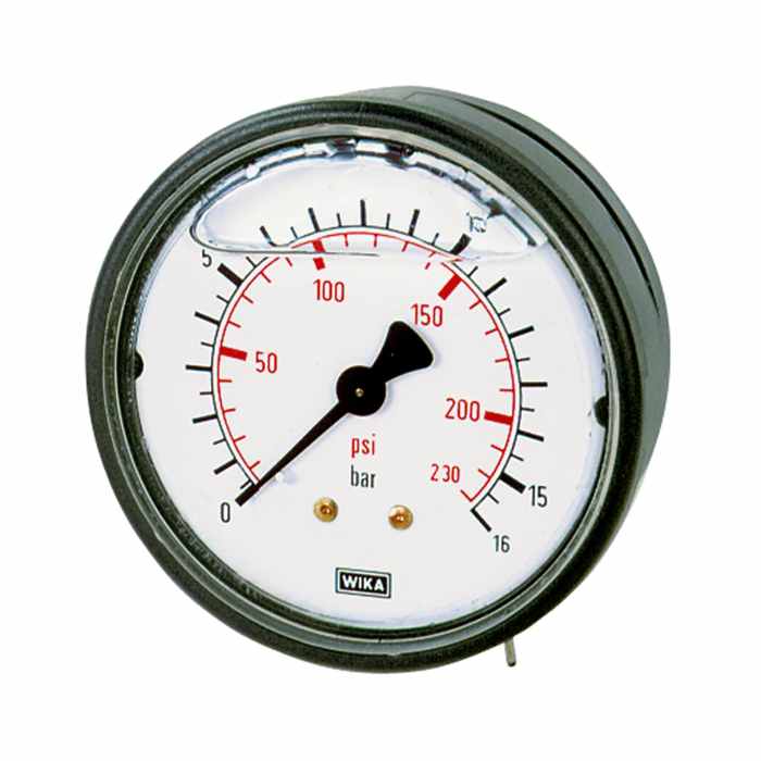 RIEGLER Glycerine pressure gauge, rear centric, G 1/4, -1 / 0 bar, Ø 63