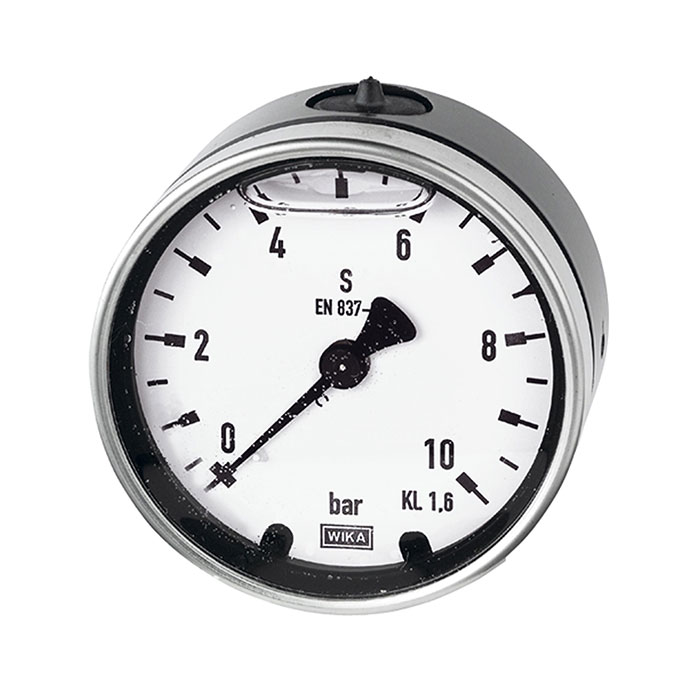 RIEGLER Glycerine pressure gauge, rear eccentric, G 1/2, 0 - 1 bar, Ø 100