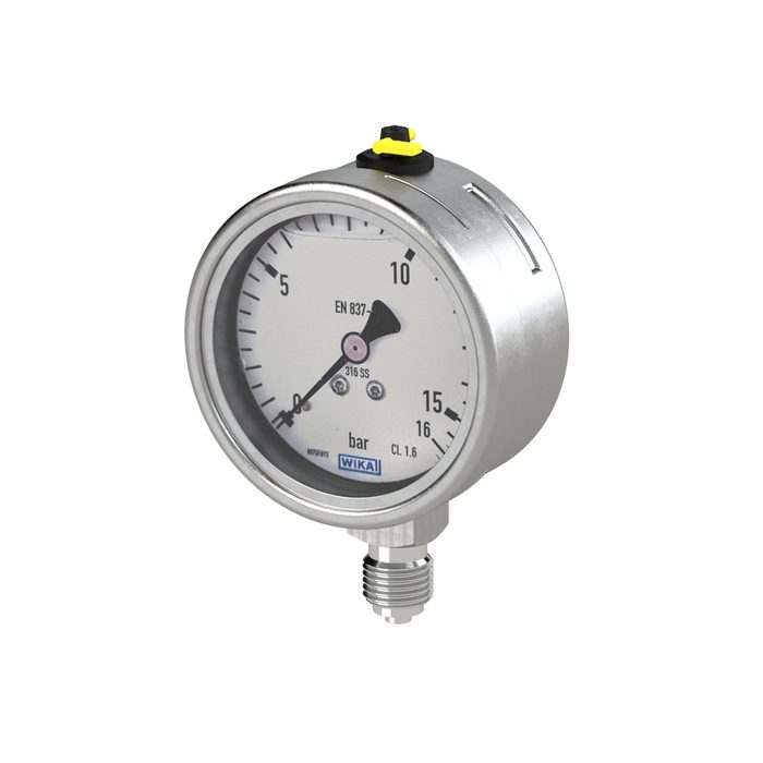 RIEGLER Glycerine pressure gauge, CrNi steel, G 1/4, 0 - 600 bar, Ø 63