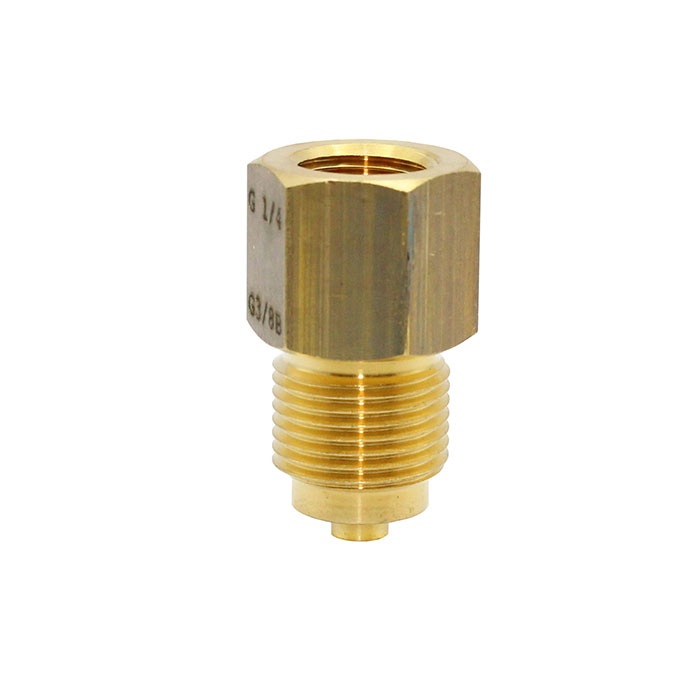 RIEGLER Pressure gauge connection nipple brass G 1/4 bushing, M12x1.5 tap