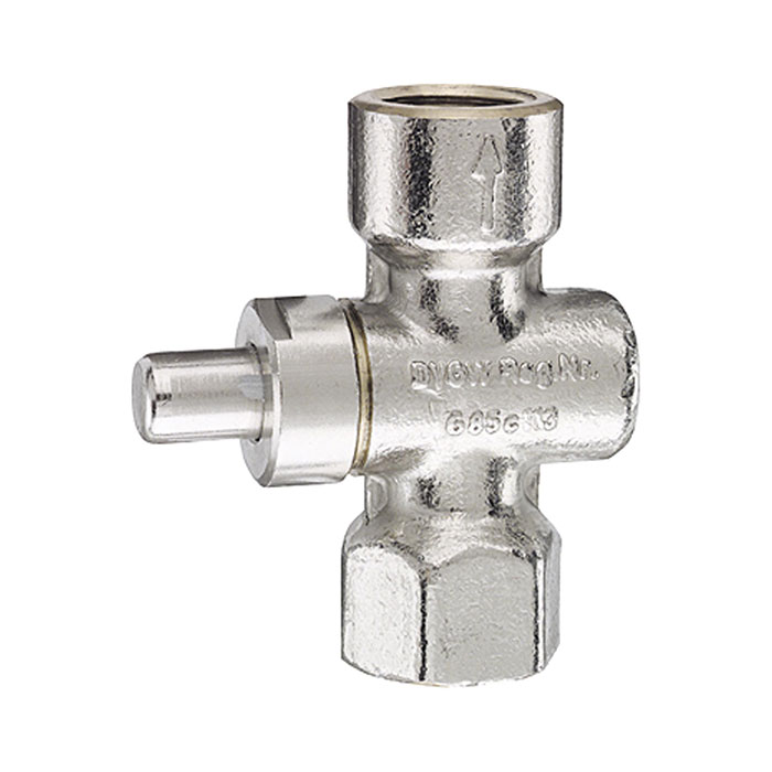 RIEGLER Pressure gauge pushbutton valve, G 1/2, nickel-plated brass