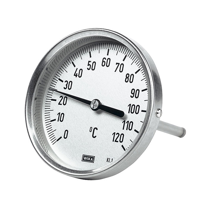 RIEGLER Bimetallthermom., hochw. Ausf., L1=100/L2=80 Ø100, -30°C bis 50°C