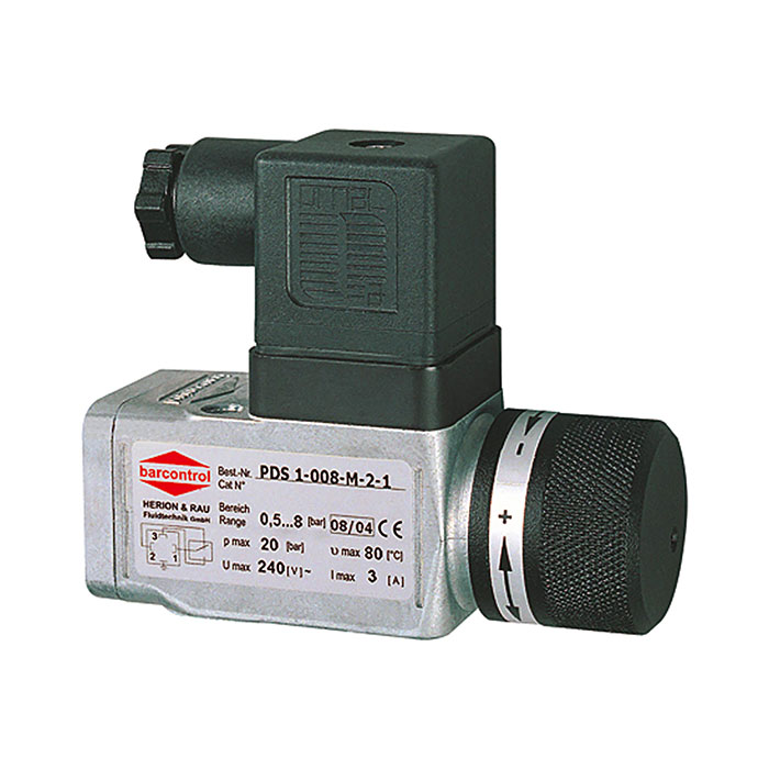 RIEGLER Vacuum pressure switch, G 1/4, Setting range -0.85/-0.15 bar