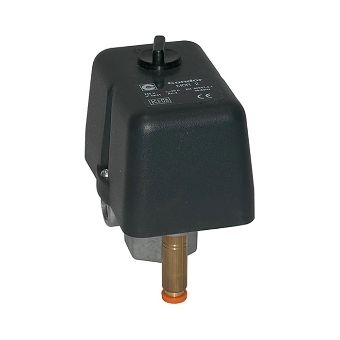 RIEGLER Pressure switch for compressors, AC design, G 1/4, 4 - 12 bar