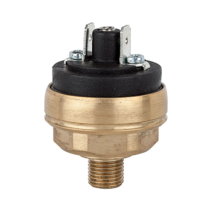 RIEGLER Pressure switch low pressure range, Brass, M10x1, 0.2 - 1.5 bar