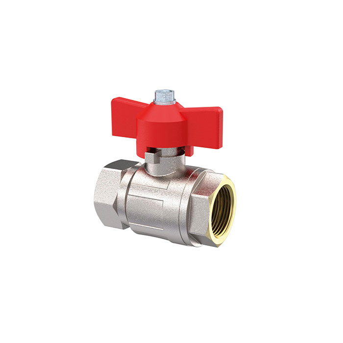 RIEGLER Ball valve, Standard type, IT/IT, nickel-plated brass, G 1