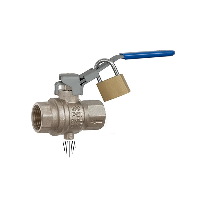 RIEGLER Ball valve, lockable, venting hole, Rp 3/8