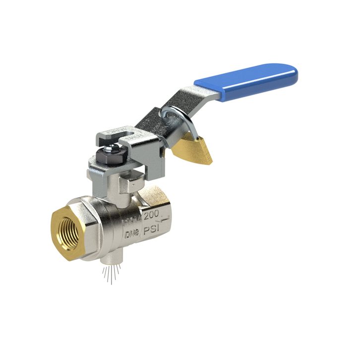 RIEGLER Ball valve, lockable, venting hole, Rp 2