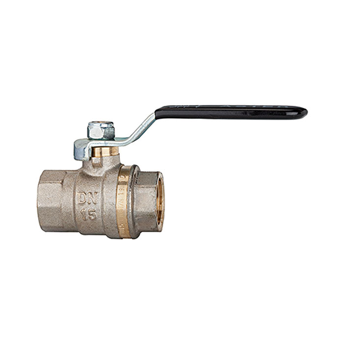 RIEGLER Ball valve standard design, black steel lever, IT/IT, G 3/8