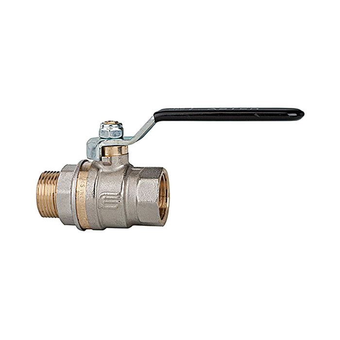 RIEGLER Ball valve standard design, black steel lever, IT/ET, G 1 1/2