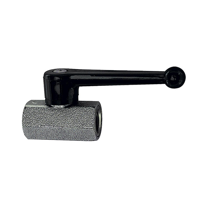 RIEGLER Mini-Kugelhahn, sandgestrahlt, MS vern., Handhebel, G 1/4 IG