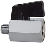 RIEGLER Mini-Kugelhahn, glatte Oberfläche, MS vern., G 3/8 IG/AG, DN 8