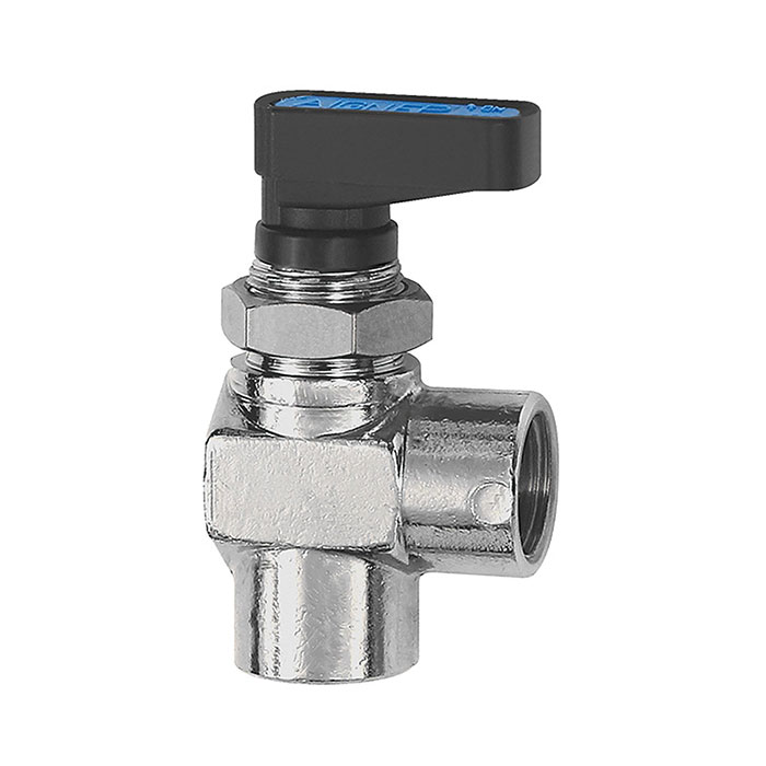 RIEGLER Angled mini ball valve, Control panel integration, G 1/8 IT