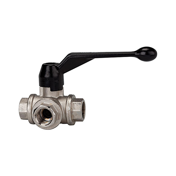 RIEGLER 3-way ball valve, T-hole, standard type, Rp 1 1/2