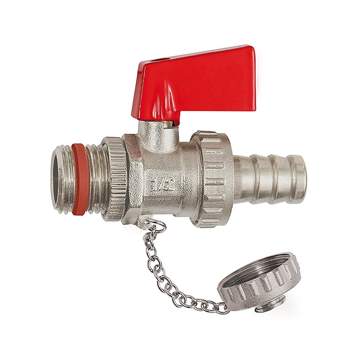 RIEGLER KFE ball valve, nickel-plated brass, G 1/2, Sleeve I.D. 13