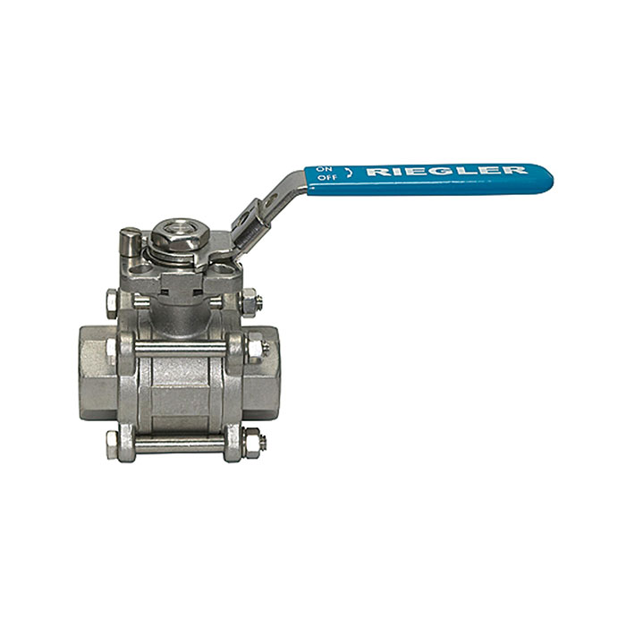 RIEGLER Stainless steel ball valve, Thread design, Full passage, G 1 1/2