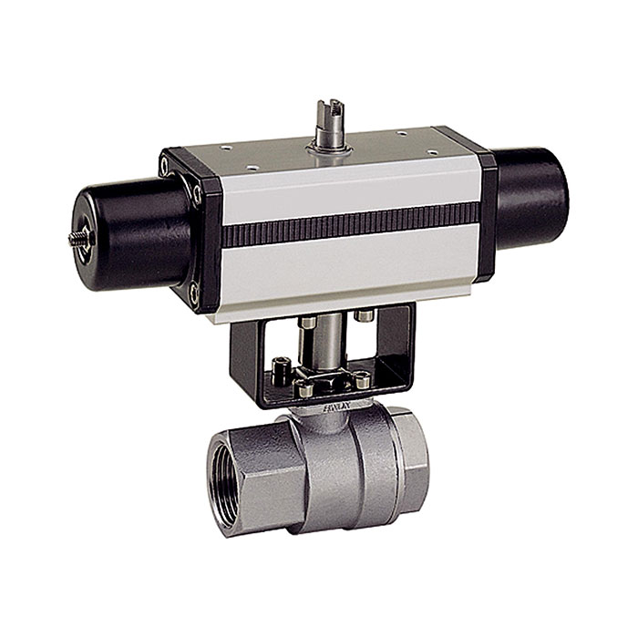 RIEGLER Stainless steel ball valve, Pneumatic actuation drive, Rp 3/4
