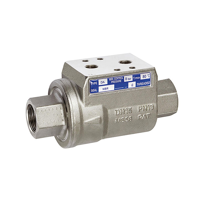 RIEGLER Coaxial valve pneumat. actuated, single-acting NC, NBR, Rp 1