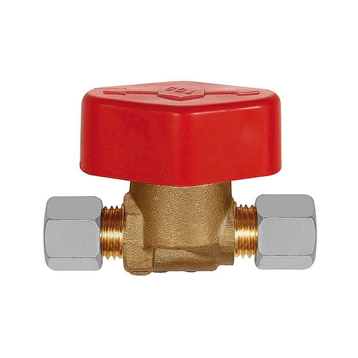 RIEGLER Quick connect blocking valve bright brass, 10 mm pipe connection
