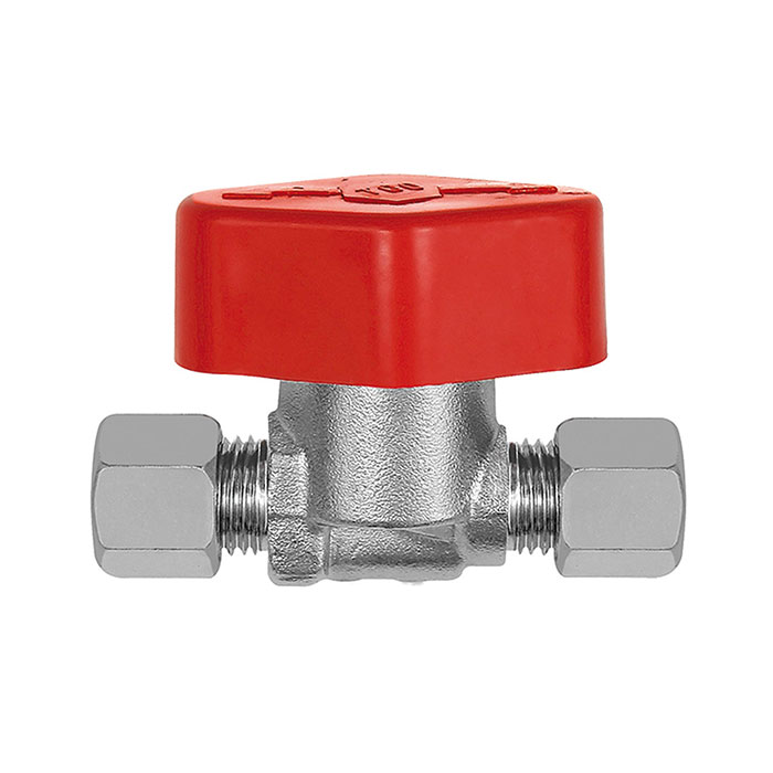RIEGLER Quick connect blocking valve brass chr.plated,10 mm pipe connec.