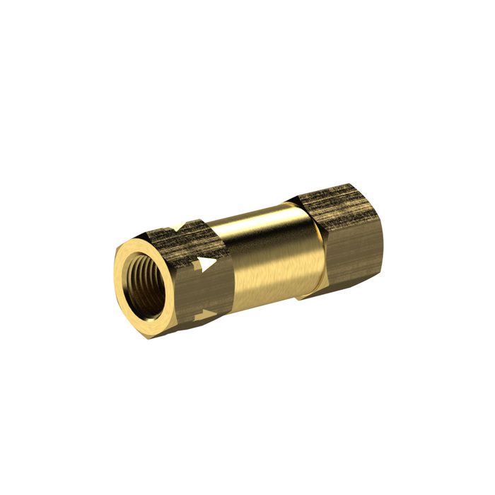 RIEGLER Check valve, straight-way variant, brass, G 1/4 IT, 0.2-0.4 bar