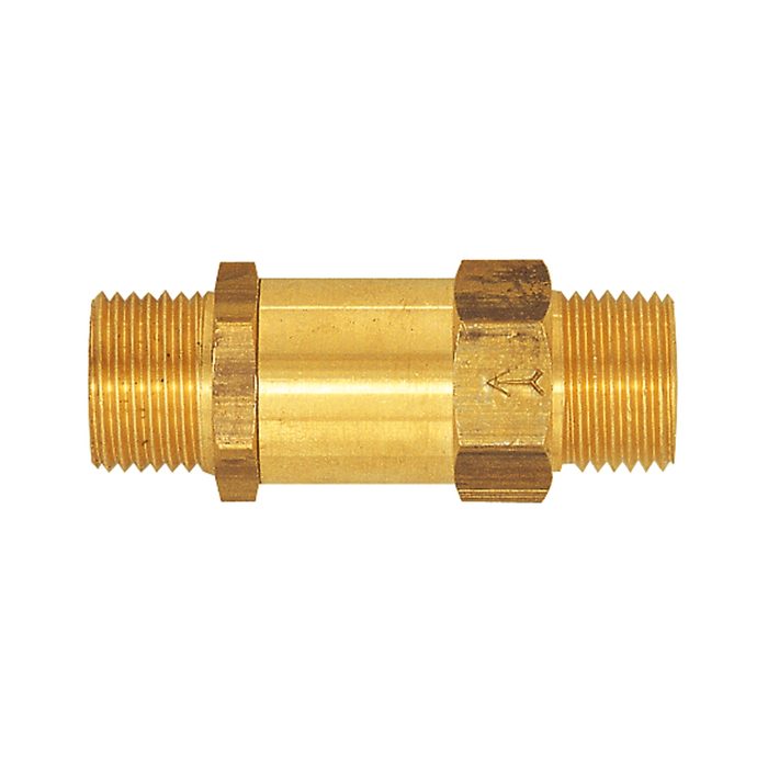 RIEGLER Check valve, straight-way variant, brass, G 1/2 ET, 0.2-0.4 bar