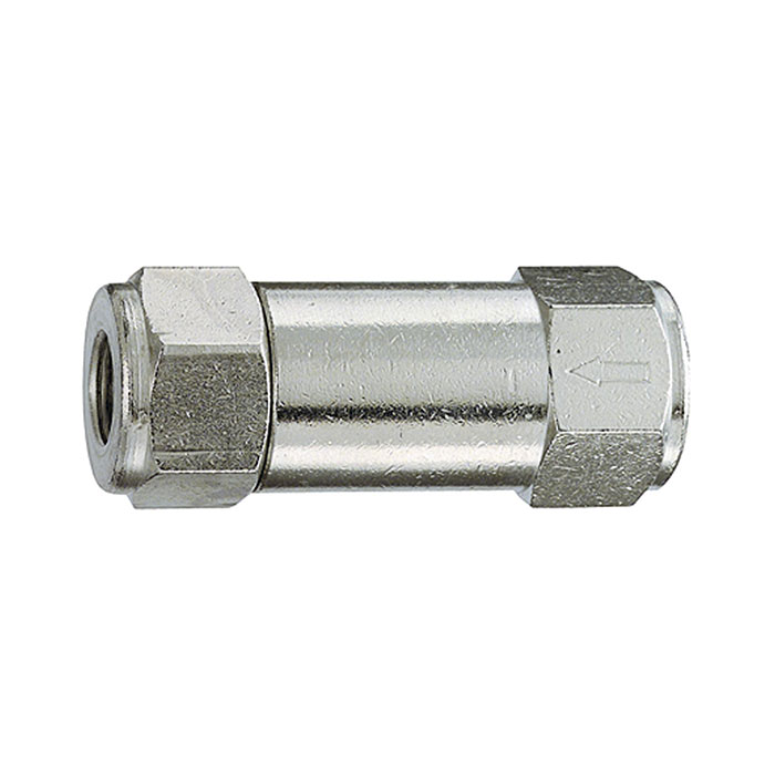 RIEGLER Check valve, Small design, nickel-plated brass, M5, 0.2 bar