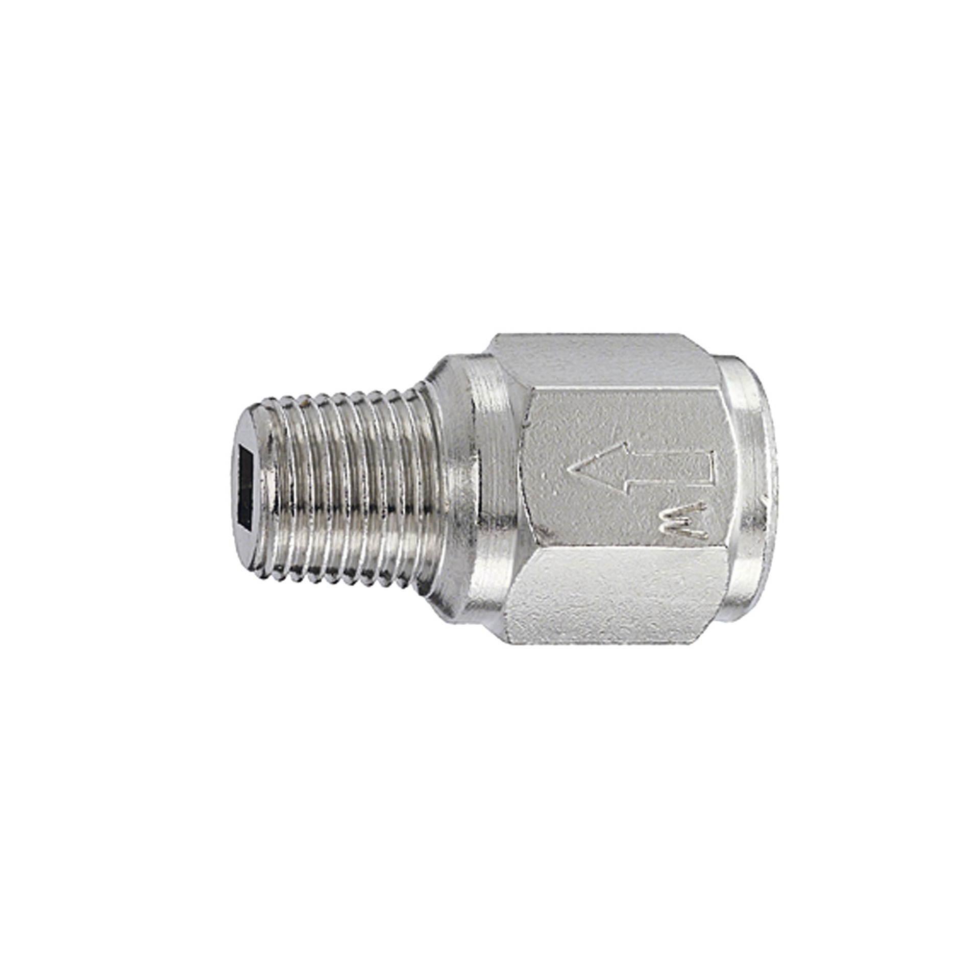 RIEGLER Check valve, Most compact design, nickel-plated brass, R/Rp 1/8