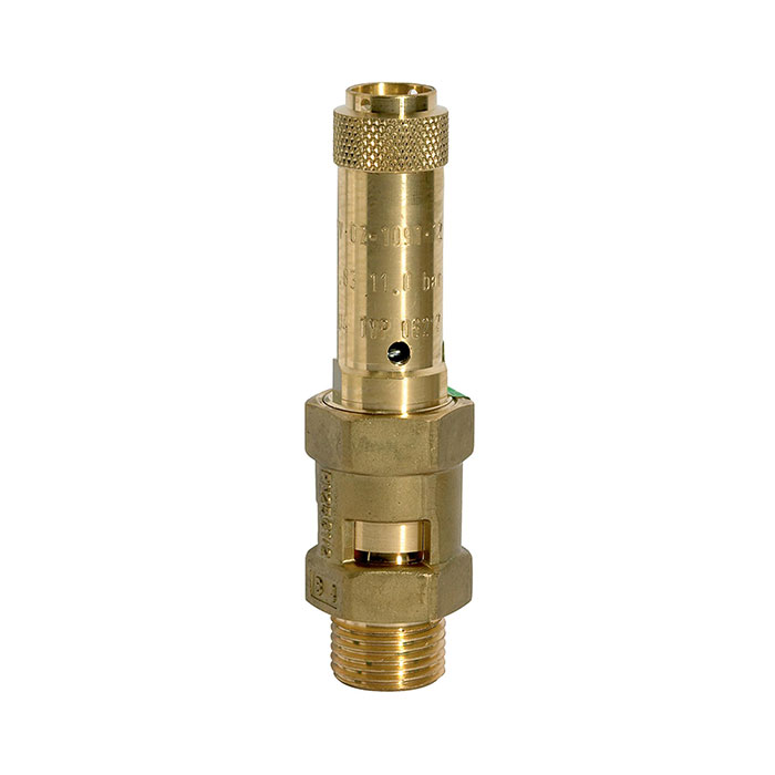 RIEGLER Safety valve, Brass, G 1/2, Trigger pressure 0.45 bar