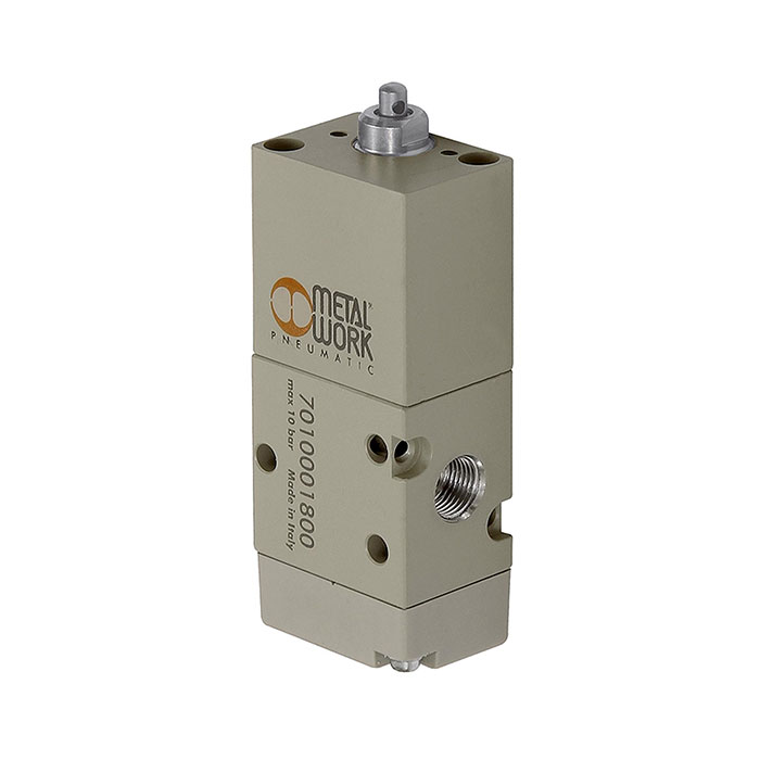 RIEGLER Stem actuated valve, 3/2-way, monostable, NC, G 1/8