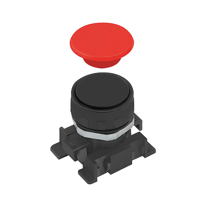 RIEGLER Push button with red and black discs, monostable