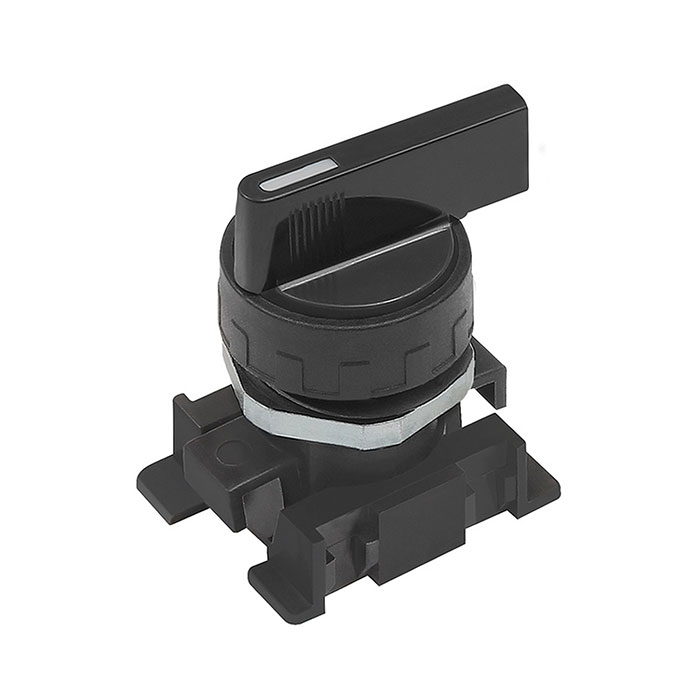 RIEGLER Long rotating lever, black, 2 positions, monostable