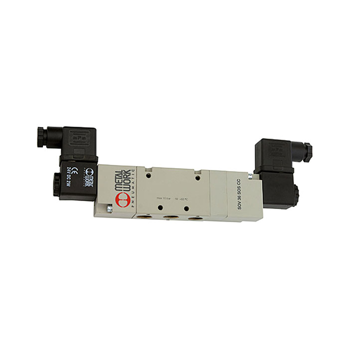 RIEGLER 5/3-Wegeventil, elektropneu., Mitte belüft., G 3/8, 24 V DC