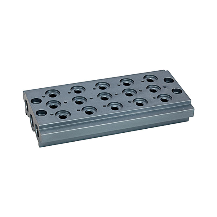 RIEGLER Multi-base plate for the way valves, 5 valve positions, G 1/4