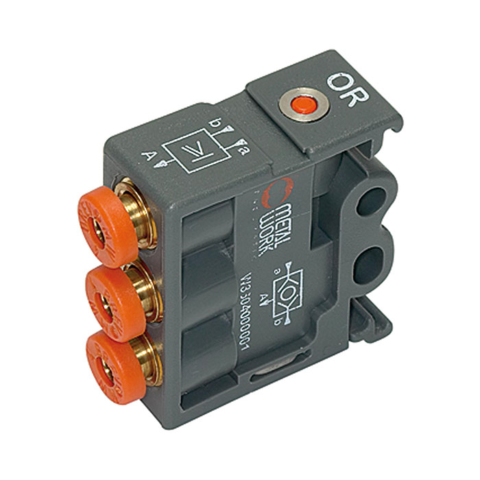 RIEGLER Pneumatik Logikelement, OR, Technopolymer, DN 2,7